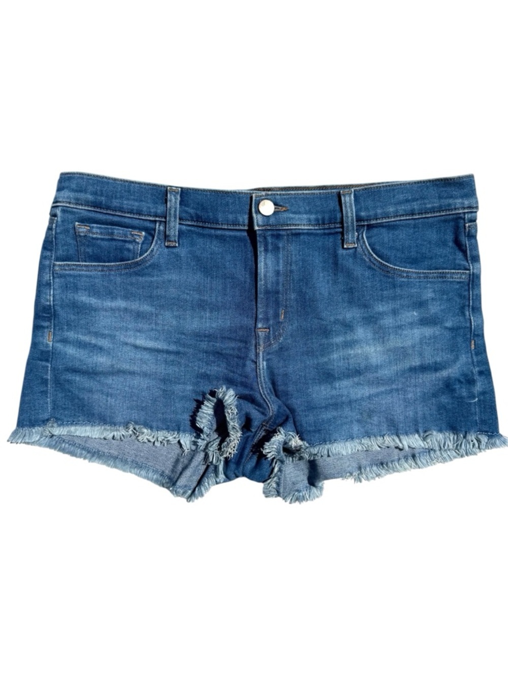 J Brand 1044 stretchy Jean shorts cut-off mid-rise blue women’s 30